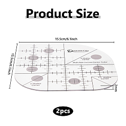 2Pcs Transparent Acrylic Alignment T-Shirt Rulers&nbsp;AJEW-DC0002-17A