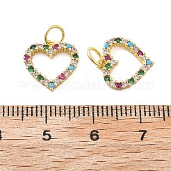 Brass Micro Pave Cubic Zirconia Pendants&nbsp;KK-C092-24G-G