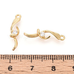 Brass Micro Pave Clear Cubic Zirconia Pendants&nbsp;KK-T078-01G-07