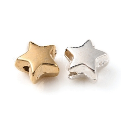 200個2色ccbプラスチックビーズ  スター  ミックスカラー  6x6.5x3.5mm  穴：1.2mm  100個/カラー&nbsp;CCB-YW0001-13