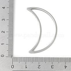 変色しない201ステンレススチール製リンクリング  ムーン  ステンレス鋼色  38x23x1.2mm&nbsp;STAS-L279-010P