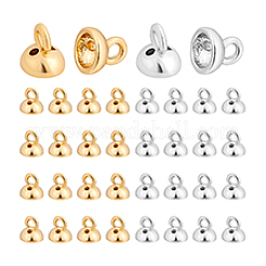40Pcs 2 Colors Brass Bead Cap Pendant Bails&nbsp;KK-PH0010-67