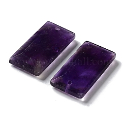 天然石アメジストペンダント  ファセット長方形チャーム  25x13x4~4.5mm  穴：1mm&nbsp;LS-G-G063-01B