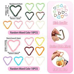 20Pcs 2 Styles Aluminum & Alloy Spring Gate Rings&nbsp;KEYC-TA0004-79