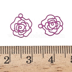 スプレーペイント430ステンレススチールチャーム  花  赤ミディアム紫  12x10.5x0.3mm  穴：1.2mm&nbsp;STAS-C153-10C