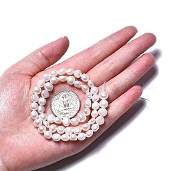 天然養殖淡水パールビーズ連売り  ポテト  貝殻色  6~7.5x6.5~8x4~6mm  穴：0.8mm  約46~47個/連  13.98インチ〜14.25インチ（35.5cm〜36.2cm）&nbsp;LS-PEAR-N014-07C
