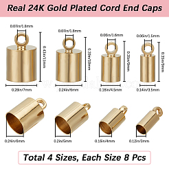 32Pcs 4 Style Brass Cord Ends&nbsp;KK-BBC0010-91G