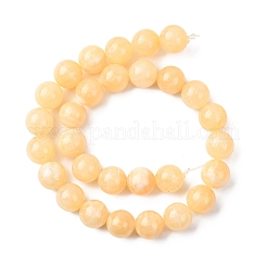 天然石レモンジェイド翡翠ビーズ連売り  ラウンド  14~14.5mm  穴：1.2mm  約28~30個/連  15.35~16.14''（39~41センチメートル）&nbsp;G-H343-D04-14mm
