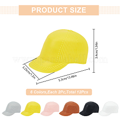 人形用ミニプラスチックピークキャップ  ミックスカラー  53x32.5x34mm&nbsp;FIND-WH0152-862