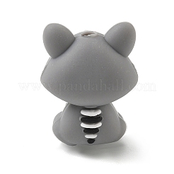 動物をモチーフにしたシリコンビーズ  焦点ビーズ  ラクーン  26x19.5x14.5mm  穴：2.7mm&nbsp;SIL-E013-03M