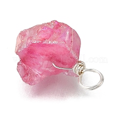 Electroplated Natural Quartz Pendants&nbsp;PALLOY-JF04374-01