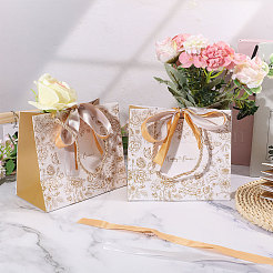 Floral Printed Paper Gift Tote Bags&nbsp;ABAG-WH0044-82C