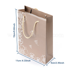 Rectangle Flower and Butterfly Pattern Cardboard Paper Bags&nbsp;CARB-O001-B-01