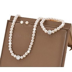 Imitation Pearl Round Beaded Necklaces & Stud Earrings & Bracelets Sets for Women&nbsp;FS-WGA1038-01
