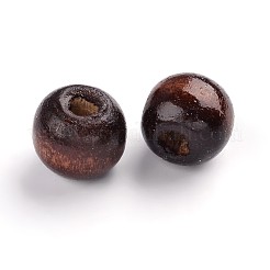 天然木のビーズ  無鉛の  ラウンド  染め  ブラウン  7~8x6~7mm  穴：2~3mm  約9000個/1000g&nbsp;WOOD-S612-3-LF