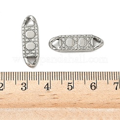 304ステンレススチールコネクタチャーム  織り目加工の長方形のリンク  変色しない  ステンレス鋼色  25x8x3mm  穴：3x3.5mm&nbsp;STAS-K252-16P
