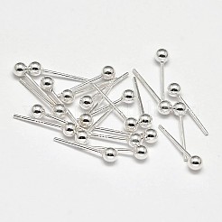925スターリングシルバースタンドピアスパーツ  ピアスポスト  銀  14x7mm  ピン：0.8mm&nbsp;STER-F015-05E
