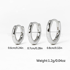 S925 Sterling Silver Micro-Inlaid Zircon Circle Stud Earrings Fashion Simple&nbsp;ZD9822-8
