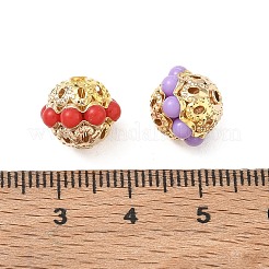 真鍮ビーズ  プラスチック付き  ラウンド  ミックスカラー  ゴールドカラー  11.5x10mm  穴：1.4mm&nbsp;PL-CBA18B7-05G