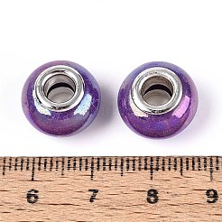 Opaque Resin European Beads&nbsp;RPDL-T038-007G