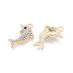 Rack Plating Alloy Rhinestone Pendants&nbsp;PALLOY-T091-23A-G