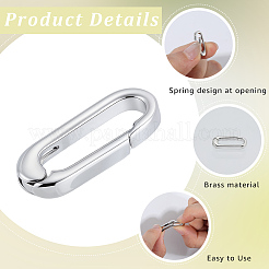 6Pcs Brass Oval Spring Gate Rings&nbsp;KK-SC0007-46