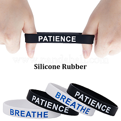 32Pcs 2 Colors Word Silicone Cord Bracelets Set Wristband&nbsp;BJEW-GF0001-17