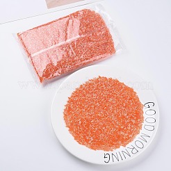透明色光沢ガラスラッパビーズ  丸い穴  サンゴ  3~8x2mm  穴：0.7mm  約450g /ポンド&nbsp;SEED-N005-001-A11
