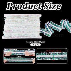 20mナイロン弾性プリーツレースリボン  衣類用アクセサリー  カラフル  1-1/8インチ（30mm）&nbsp;OCOR-WH0070-258B-03