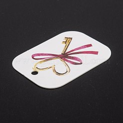 長方形の紙のギフトタグ  ハングタグ  ジュートより糸付き  結婚披露宴のために飾る  キー模様  4x3x0.05cm  穴：3mm  50個/袋&nbsp;CDIS-P005-A01