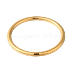イオンプレーティング（IP）304ステンレススチール製プレーンバンドリング（男女兼用）  18KGP本金メッキ  1mm  usサイズ7（17.3mm）&nbsp;RJEW-G298-05C-G