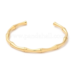 304ステンレススチール製カフバングル  竹棒バングル  18KGP本金メッキ  1/4インチ（0.5cm）  内径：2-3/8x2インチ（6.05x5.2cm）&nbsp;BJEW-H588-01G