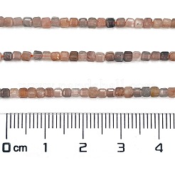 天然マルチムーンストーン ビーズ 連売り  多面カット  キューブ  2~2.5x2~2.5x2~2.5mm  穴：0.6mm  約148個/連  15.35インチ（39cm）&nbsp;G-L587-C05-02