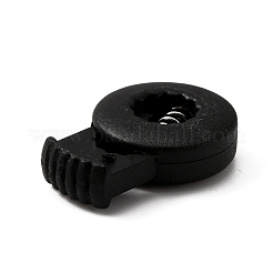 プラスチックスプリングコードロックストッパーシリンダー  1穴  ブラック  26.5x17.5x7mm&nbsp;FIND-WH0060-71