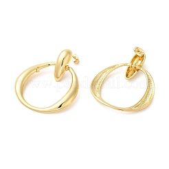 Real 18K Gold Plated Brass Dangle Stud Earrings&nbsp;EJEW-G382-09B-G