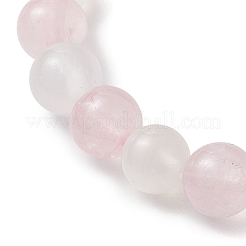 天然ローズクォーツとセレナイトのビーズを使った女性用ストレッチブレスレット  ラウンド  ビーズ：8.5mm  内径：1.97インチ（5cm）&nbsp;BJEW-JB13140
