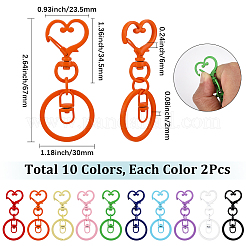 20Pcs 10 Colors Iron Keychain Clasps&nbsp;FIND-SC0017-35