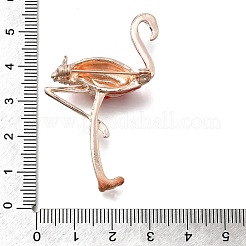 エナメルピン  バックパックの服のための合金ラインストーンブローチ  フラミンゴの形  58x30mm&nbsp;JEWB-V001-02A