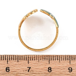 304ステンレススチールカフリング  エナメル  ゴールドカラー  シェル形状  usサイズ7 1/4(17.5mm)&nbsp;RJEW-D334-01B-G