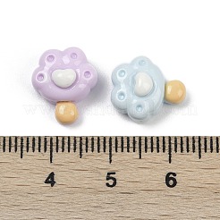 オペーク樹脂カボション  足跡型アイスサッカー  12.5x11x7mm&nbsp;RESI-K043-06A