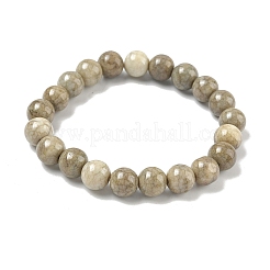 10mm 不透明クラックルガラスビーズストレッチブレスレット（女性用）  オリーブ  内径：2-1/8インチ（5.5cm）&nbsp;BJEW-PH01823-22