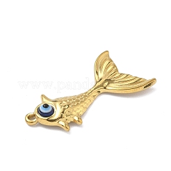 304ステンレスペンダント  エナメル  魚  ゴールドカラー  33.5x17.5x4mm  穴：1.5mm&nbsp;LS-STAS-K291-08G