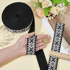 10 Yards Rhombus Pattern Polyester Ribbon&nbsp;OCOR-OC0001-90B