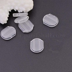 プラスチック製のイヤリングパッド  クリップイヤリングクッション  ピアス以外のイヤリングパーツ  透明  10.5x8mm&nbsp;KY-P006-01