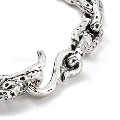 レトロ合金アズキチェーンブレスレット女性男性用  アンティークシルバー  8-1/2インチ（21.5cm）&nbsp;BJEW-L684-005AS