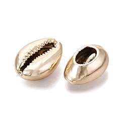 電着天然カウリーシェルビーズ  シェル形状  ライトゴールド  15~23.5x10~15x5~8mm  穴：12~14x2~3mm&nbsp;BSHE-O017-13KCG-01
