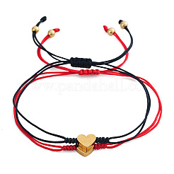 2Pcs Heart 304 Stainless Steel Bead Braided Bead Bracelets&nbsp;LR5598-2