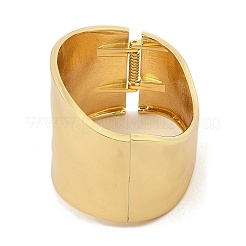 女性用合金プレーンバングル  ゴールドカラー  内径：2-3/8x2-1/8インチ（6.1x5.3cm）&nbsp;BJEW-L629-15G