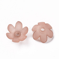 つや消しアクリルビーズキャップ  6花びら  花  ロージーブラウン  14x6mm  穴：2mm  約1660個/500g&nbsp;MACR-S371-07A-763