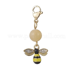Bee & Honeycomb & Flower & Honey Jar Alloy Enamel Pendant Decorations&nbsp;HJEW-JM01601